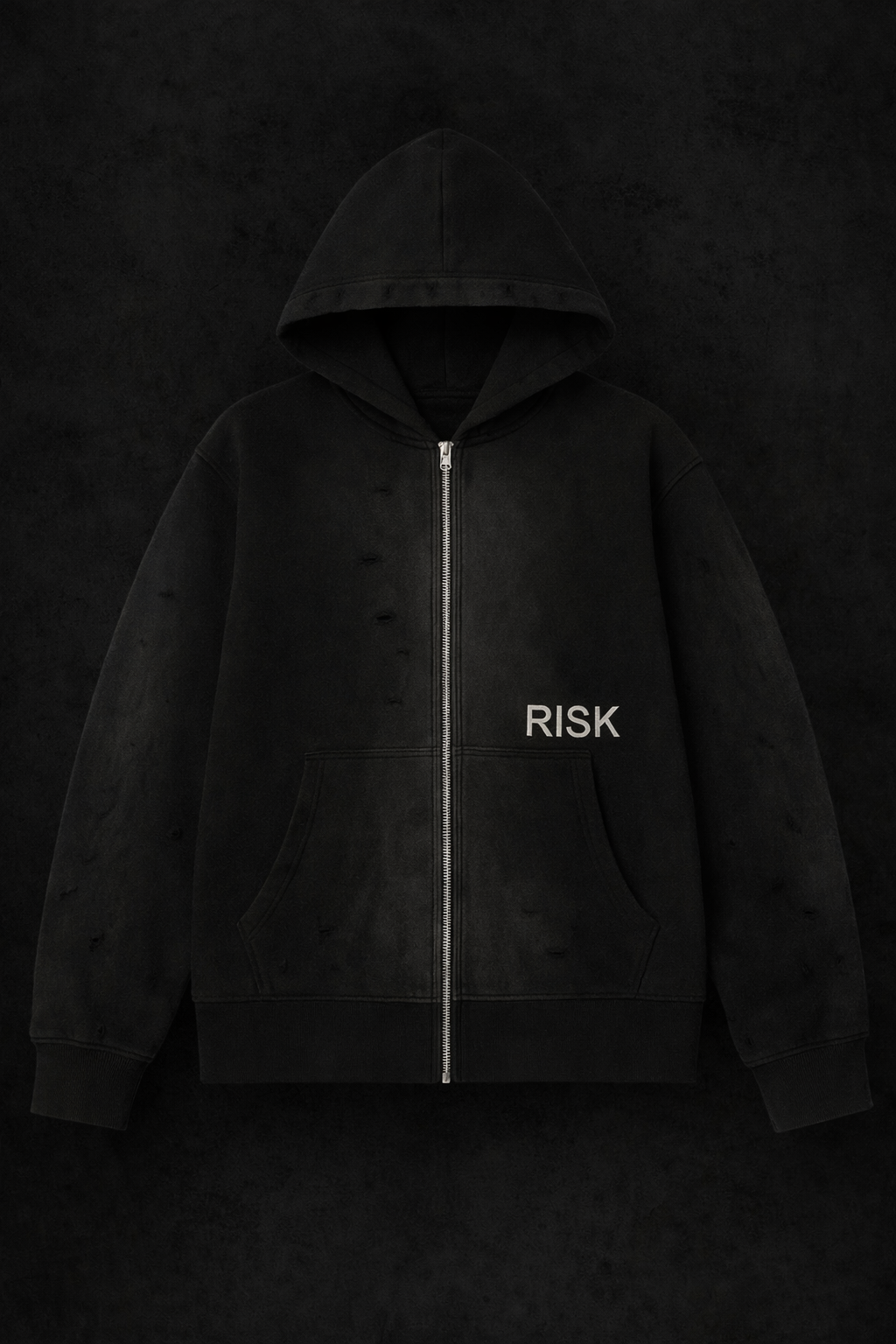 RISK® Black Zip Hoodie