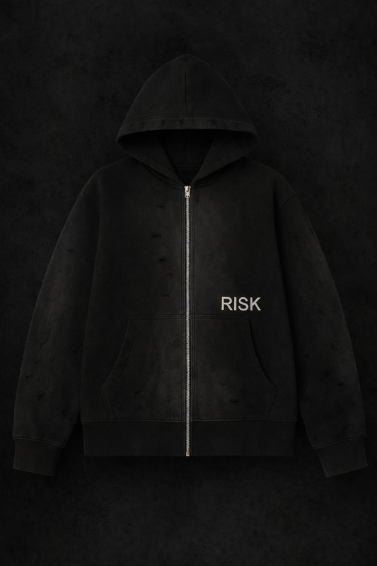 RISK® Black Zip Hoodie